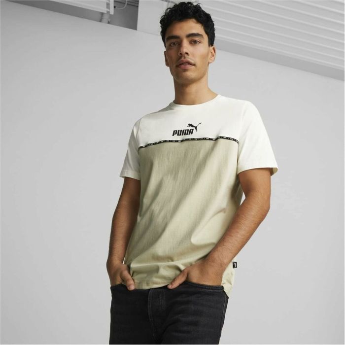 Camiseta Puma Ess Block X Tape Beige Hombre 6