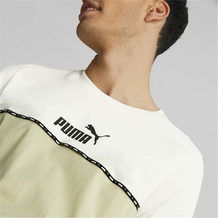 Camiseta Puma Ess Block X Tape Beige Hombre 4