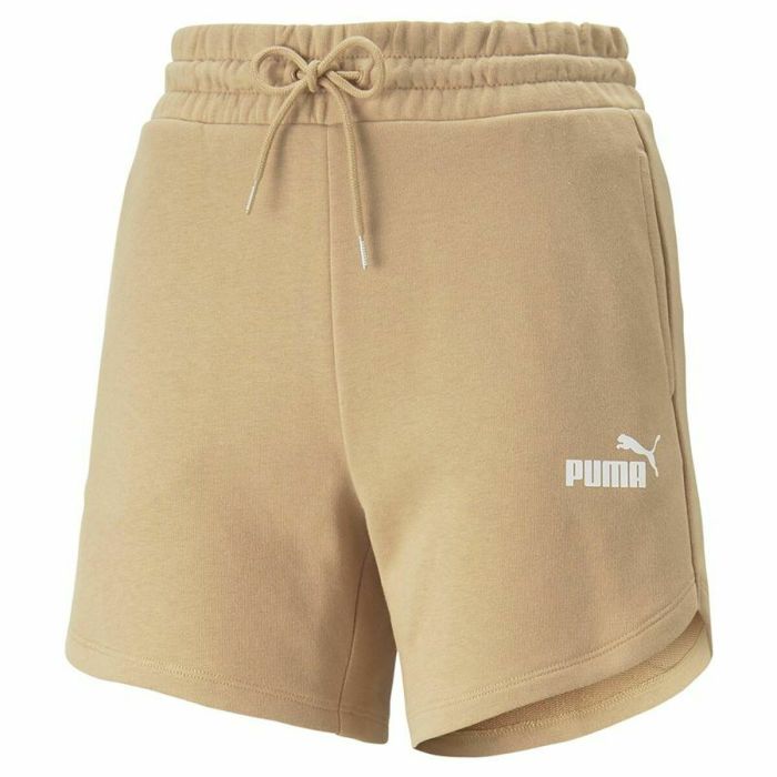 Pantalones Cortos Deportivos para Mujer Puma Essentials 5" High Waist Beige S