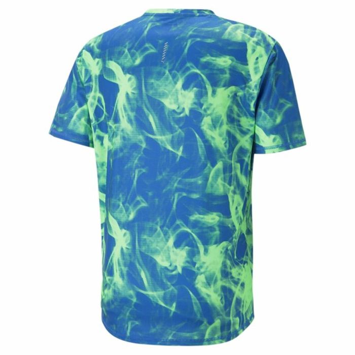 Camiseta de Manga Corta Hombre Puma Run Favorite Azul Verde 6