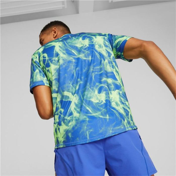 Camiseta de Manga Corta Hombre Puma Run Favorite Azul Verde 4