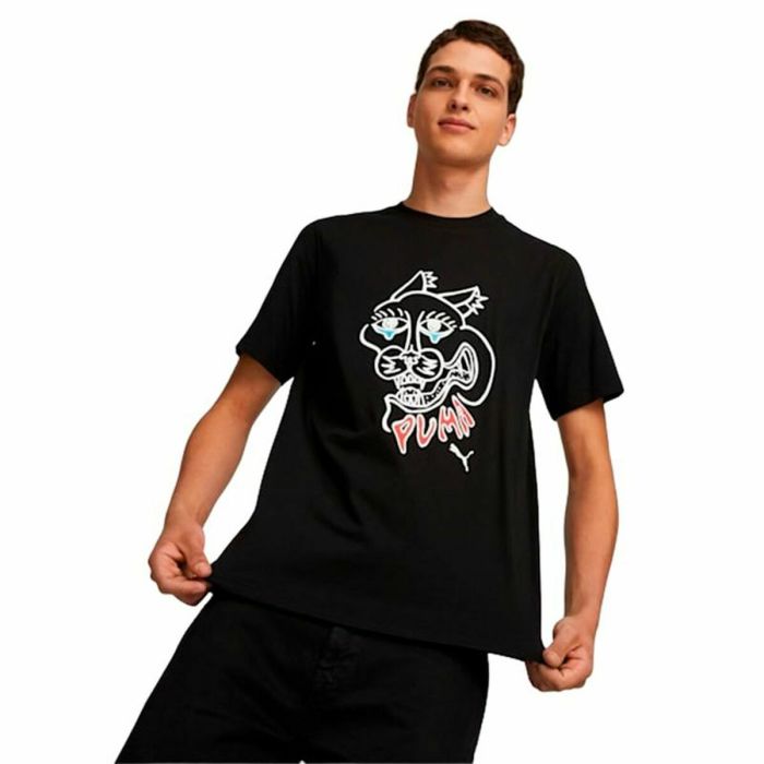 Camiseta de Manga Corta Hombre Puma Gaphics Negro 1