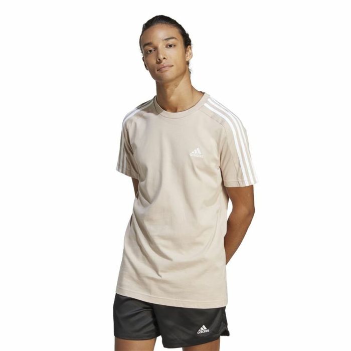 Camiseta de Manga Corta Hombre Adidas 3 Stripes Beige (L) 6
