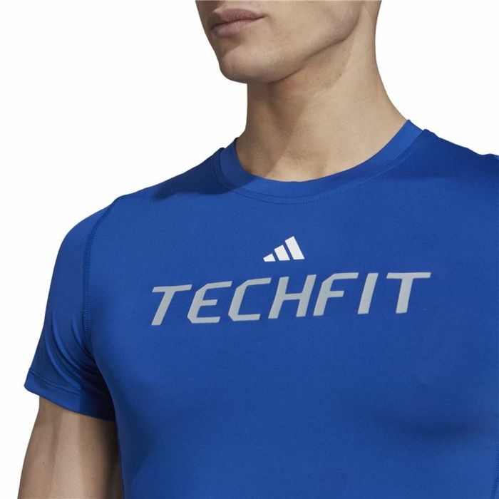 Camiseta de Manga Corta Hombre Adidas techfit Graphic  Azul 2