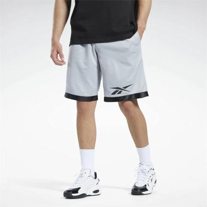 Pantalones Cortos de Baloncesto para Hombre Reebok Gris 3