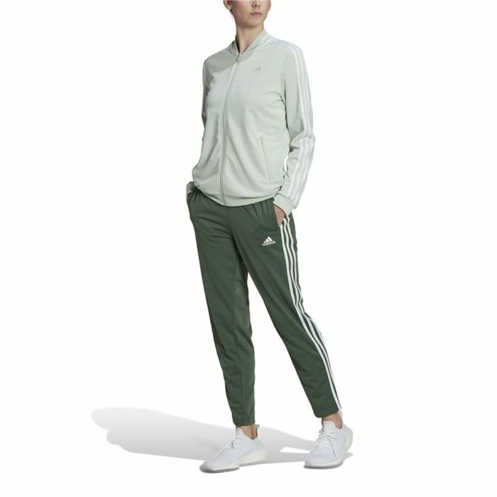 Chándal Mujer Adidas Essentials 3 Stripes Verde Claro 3