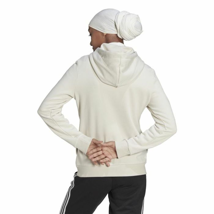 Sudadera con Capucha Mujer Adidas Essentials Logo Fleece Blanco 4