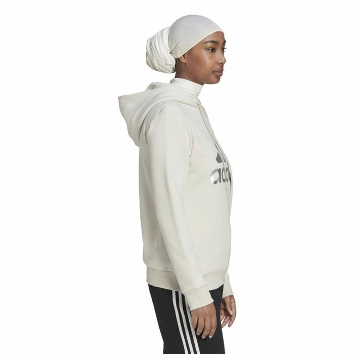 Sudadera con Capucha Mujer Adidas Essentials Logo Fleece Blanco 3