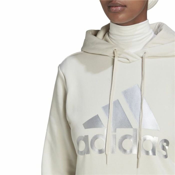 Sudadera con Capucha Mujer Adidas Essentials Logo Fleece Blanco 2