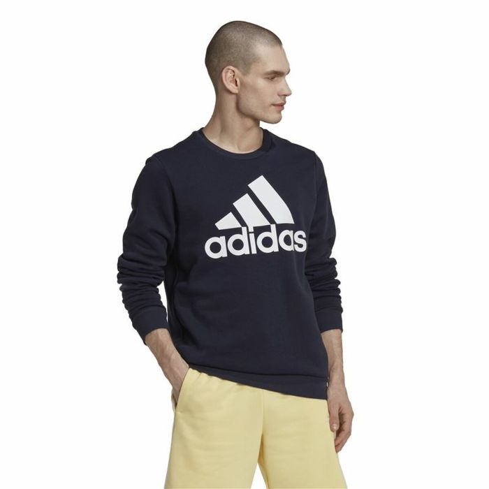 Sudadera sin Capucha Hombre Adidas Essentials Big Logo Azul marino Azul oscuro 3