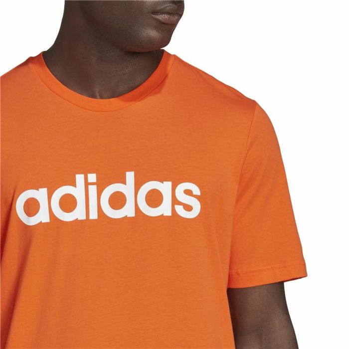 Camiseta de Manga Corta Hombre Adidas Essentials Embroidered Linear Naranja 2