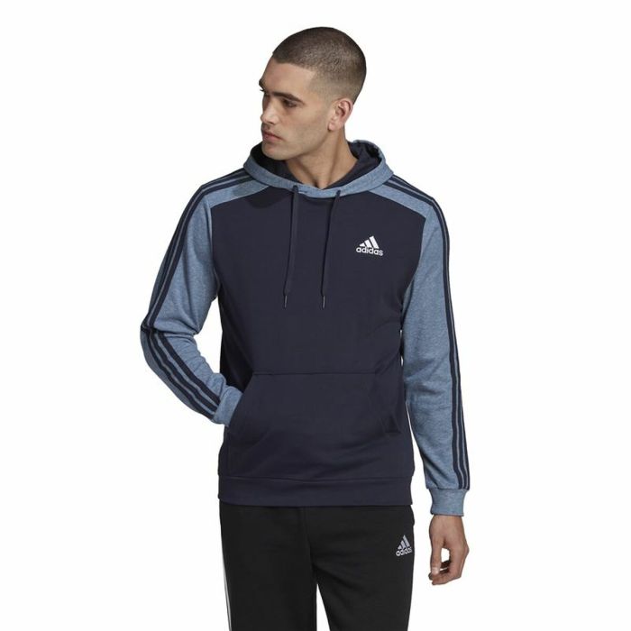 Sudadera con Capucha Hombre Adidas Mélange French Terry Azul oscuro 5 Sudadera con Capucha Hombre Adidas Mélange French Terry Azul oscuro 5