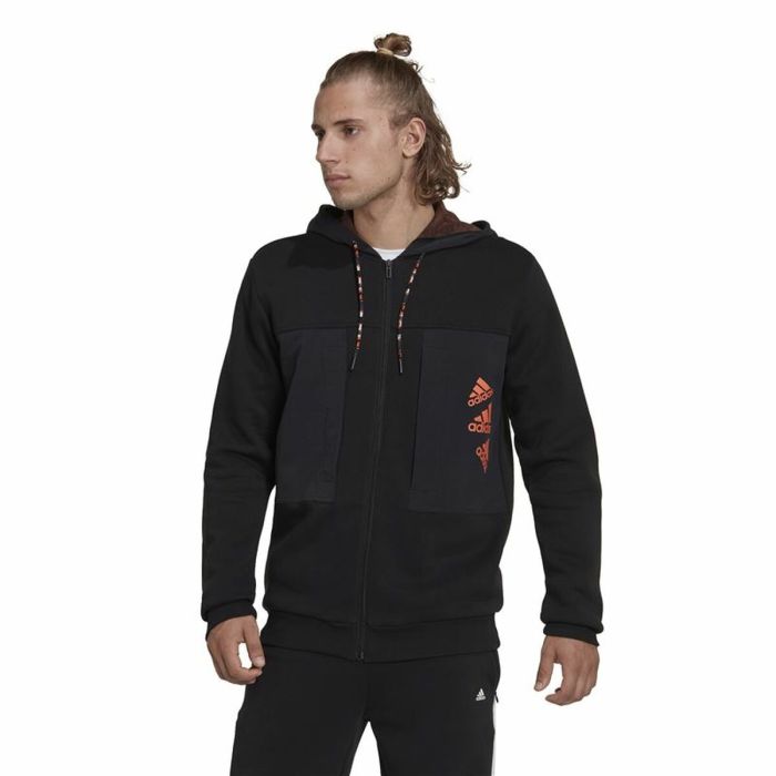 Sudadera con Capucha Hombre Adidas Essentials BrandLove Negro 5 Sudadera con Capucha Hombre Adidas Essentials BrandLove Negro 5