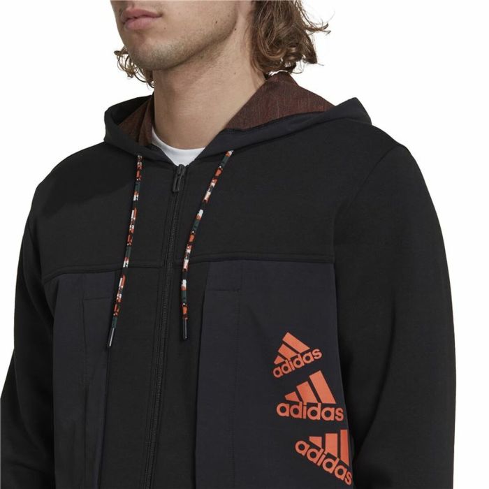 Sudadera con Capucha Hombre Adidas Essentials BrandLove Negro 2 Sudadera con Capucha Hombre Adidas Essentials BrandLove Negro 2