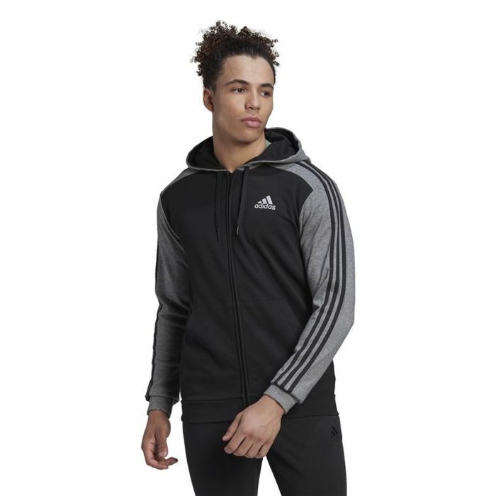 Chaqueta Deportiva para Hombre Adidas Mélange French Terry Negro 5 Chaqueta Deportiva para Hombre Adidas Mélange French Terry Negro 5