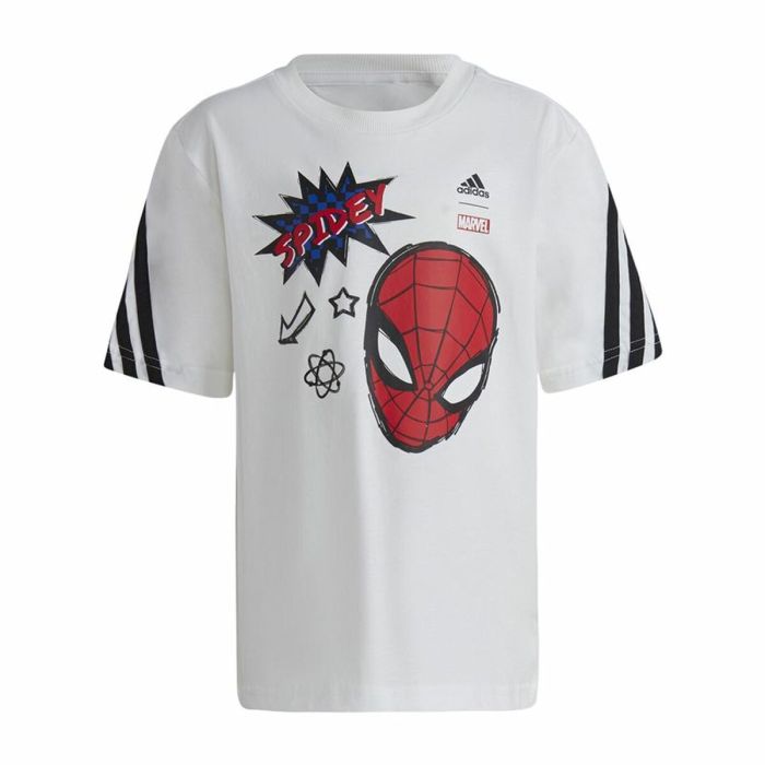 Camiseta de Manga Corta Infantil Adidas Spider-Man Blanco