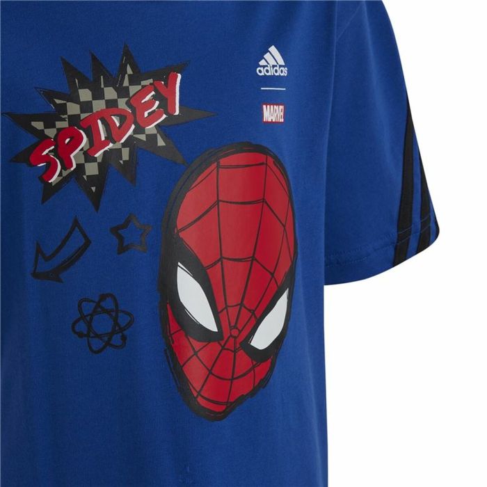 Camiseta de Manga Corta Infantil Adidas Spider-Man Azul 2