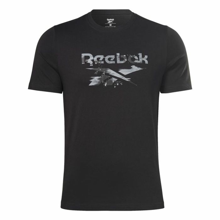 Camiseta de Manga Corta Hombre Reebok Indentity Modern Camo Negro Camuflaje