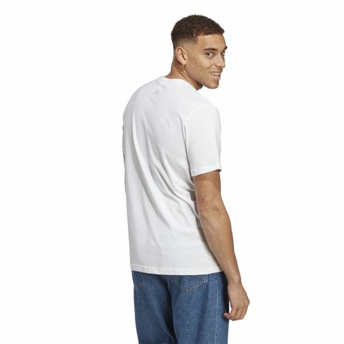 Camiseta de Manga Corta Hombre Adidas Essentials Blanco 4