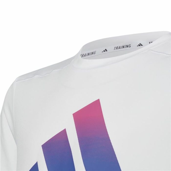 Camiseta de Manga Corta Infantil Adidas Train Icons Blanco 3