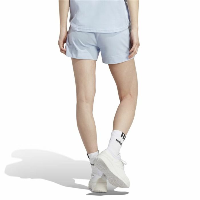 Pantalones Cortos Deportivos para Mujer Adidas 3 Stripes Sj Azul claro 3