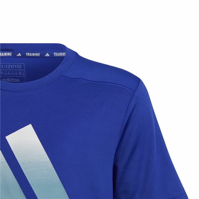 Camiseta de Manga Corta Infantil Adidas Icons Aeroready Azul 2