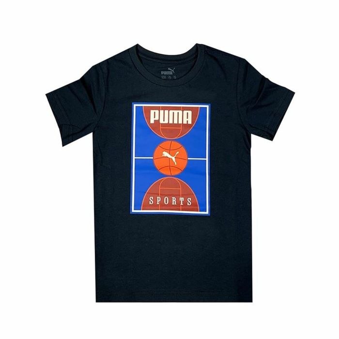 Camiseta de Manga Corta Infantil Puma Bppo Basket Blank Ba Negro