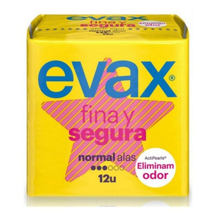 Compresas Normales con Alas Evax Segura (12 uds) 12 Unidades