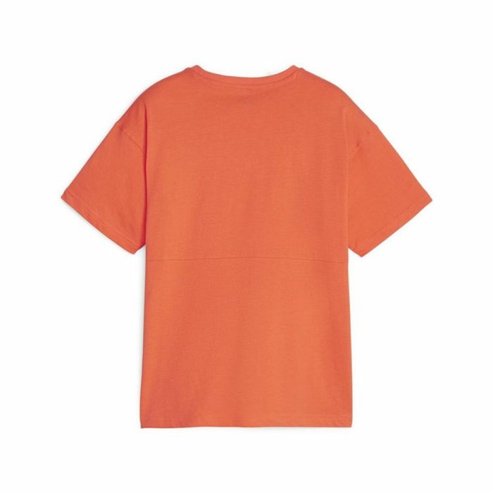 Camiseta de Manga Corta Infantil Puma Power Colorblock Naranja Oscuro 1