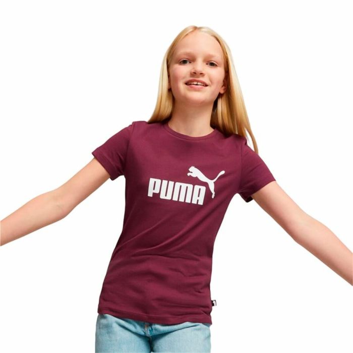 Camiseta de Manga Corta Infantil Puma Ess Logo Granate 2