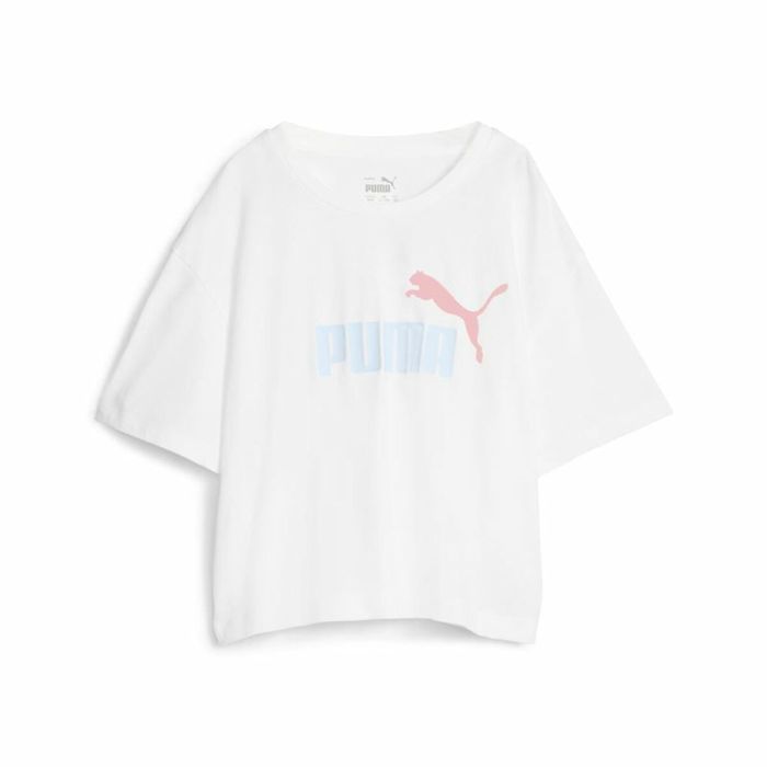 Camiseta de Manga Corta Infantil Puma Girls Logo Cropped Blanco
