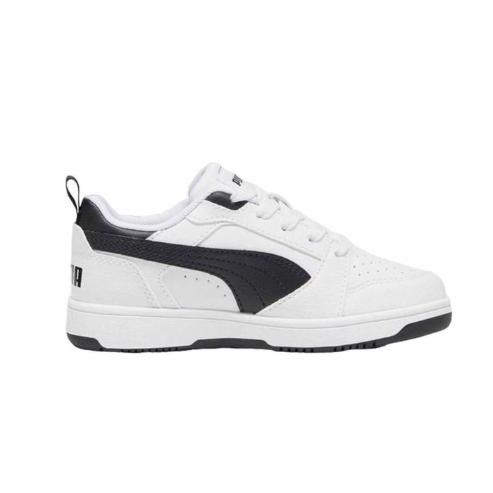 Zapatillas Casual Niño Puma Rebound V6 Lo A Blanco Negro 3