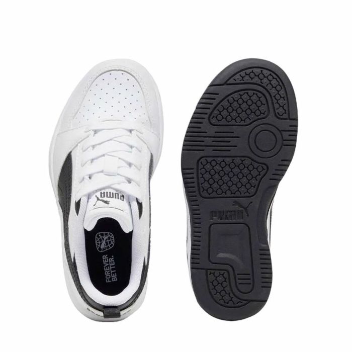 Zapatillas Casual Niño Puma Rebound V6 Lo A Blanco Negro 2