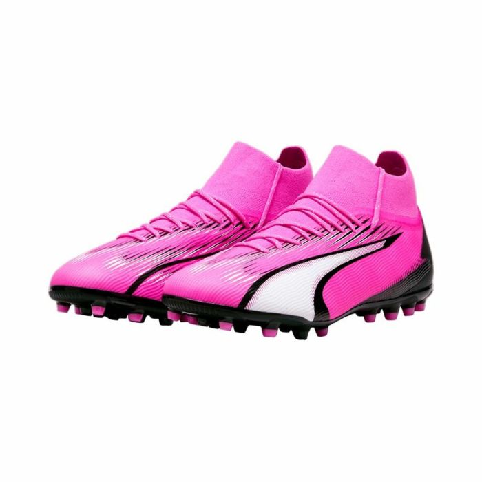 Botas de Fútbol Multitaco para Adultos Puma Ultra Pro MG Blanco Rosa oscuro 1