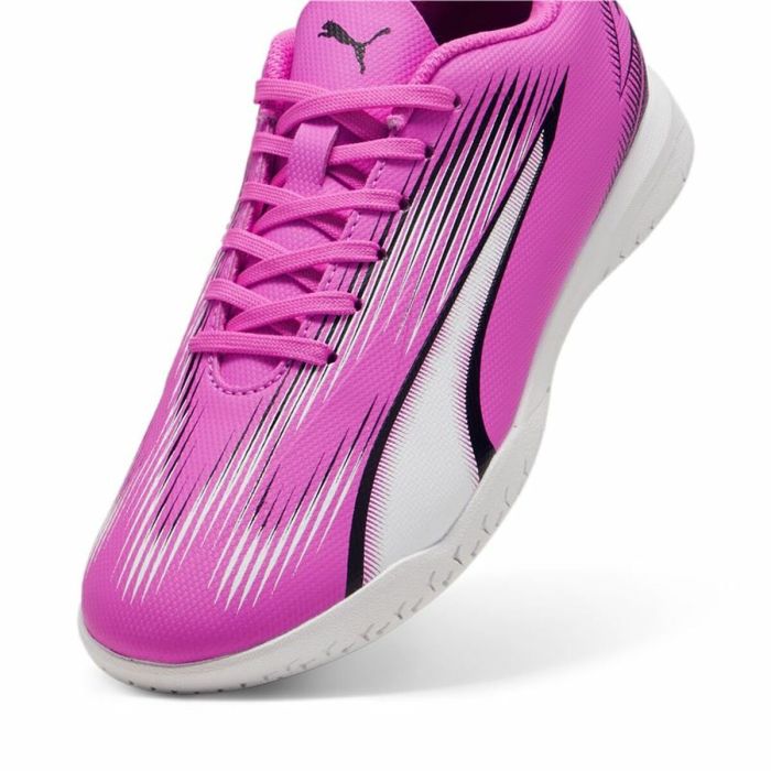 Zapatillas de Fútbol Sala para Niños Puma Ultra Play Blanco Rosa oscuro Infantil Unisex 3