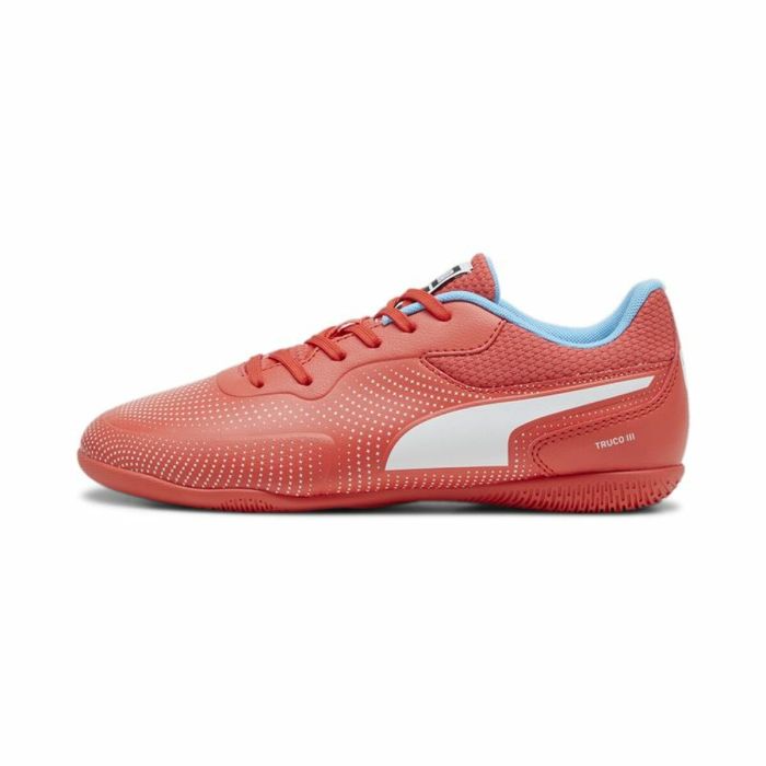 Zapatillas de Fútbol Sala para Niños Puma Truco II Active Blanco Rojo Infantil Unisex 5