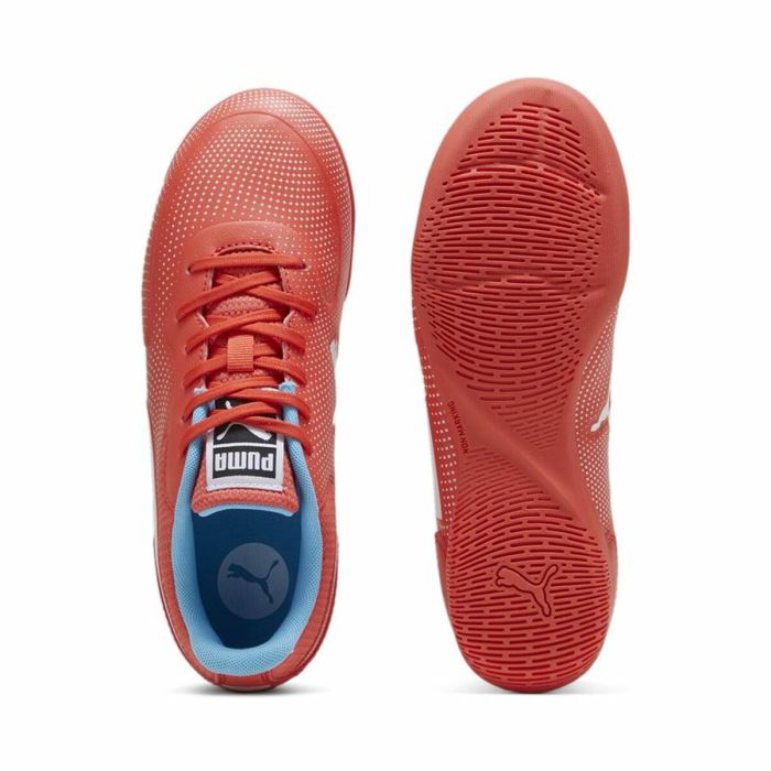 Zapatillas de Fútbol Sala para Niños Puma Truco II Active Blanco Rojo Infantil Unisex 4