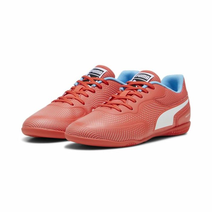 Zapatillas de Fútbol Sala para Niños Puma Truco II Active Blanco Rojo Infantil Unisex 3