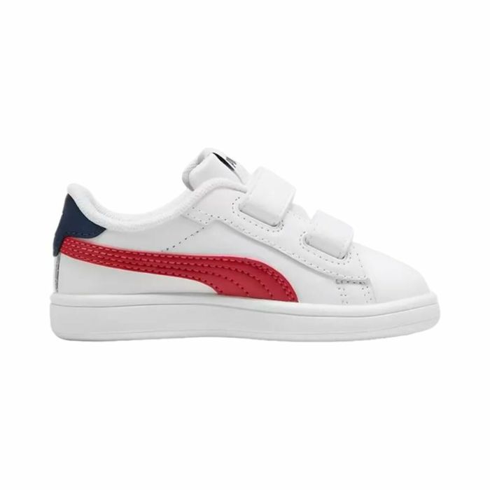 Zapatillas Casual Niño Puma Smash 3.0 V Blanco Rojo 3