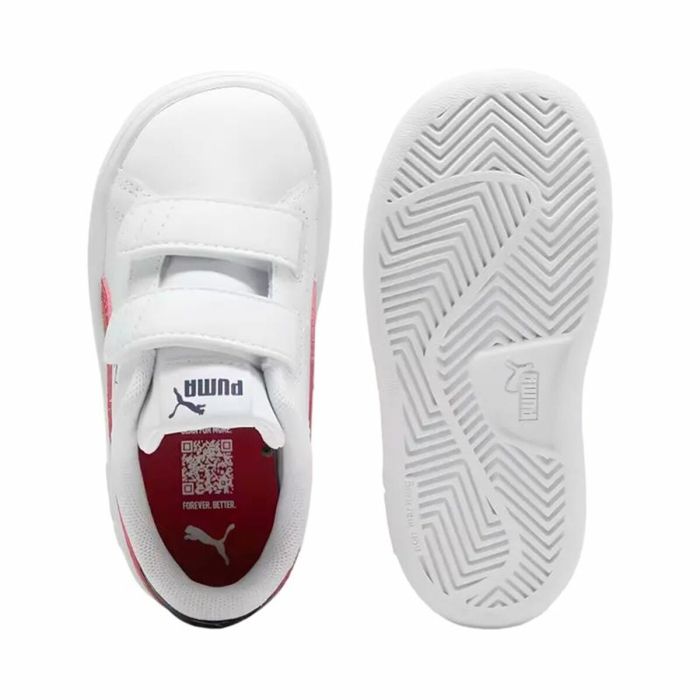 Zapatillas Casual Niño Puma Smash 3.0 V Blanco Rojo 2