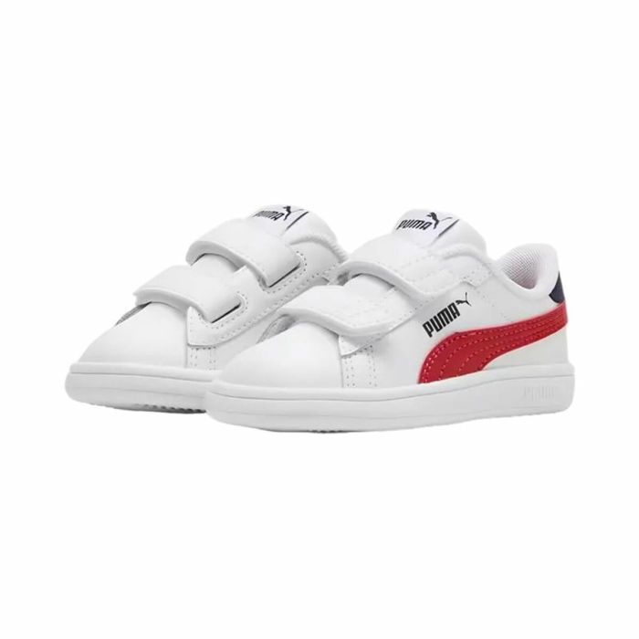 Zapatillas Casual Niño Puma Smash 3.0 V Blanco Rojo 1