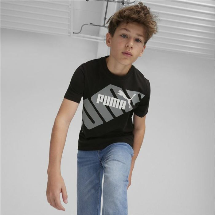 Camiseta de Manga Corta Infantil Puma Power Graphic Negro 3