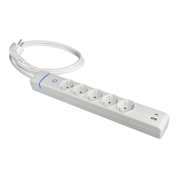 Regleta Enchufes 5 Tomas con Interruptor Solera 51ilac USB 250 V 16 A (1,5 m)