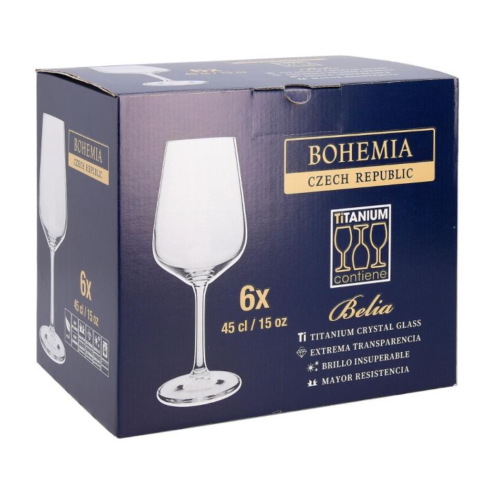 Caja 6 Copas Vino Cristalín Belia Bohemia 45 cL 1