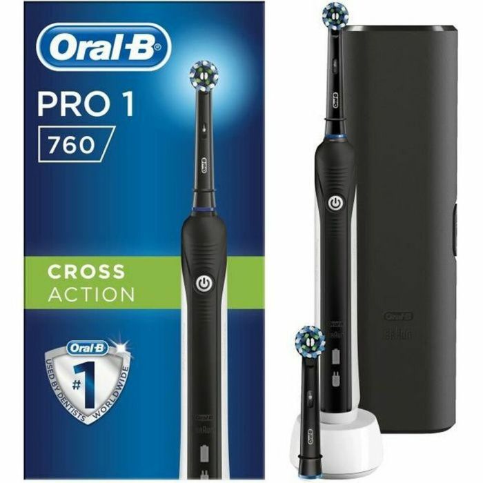 Cepillo Dental Braun Oral-B Pro 760 CrossAction 3D/ Negro / Incluye Estuche y 2 Recambios Cepillo Dental Braun Oral-B Pro 760 CrossAction 3D/ Negro / Incluye Estuche y 2 Recambios
