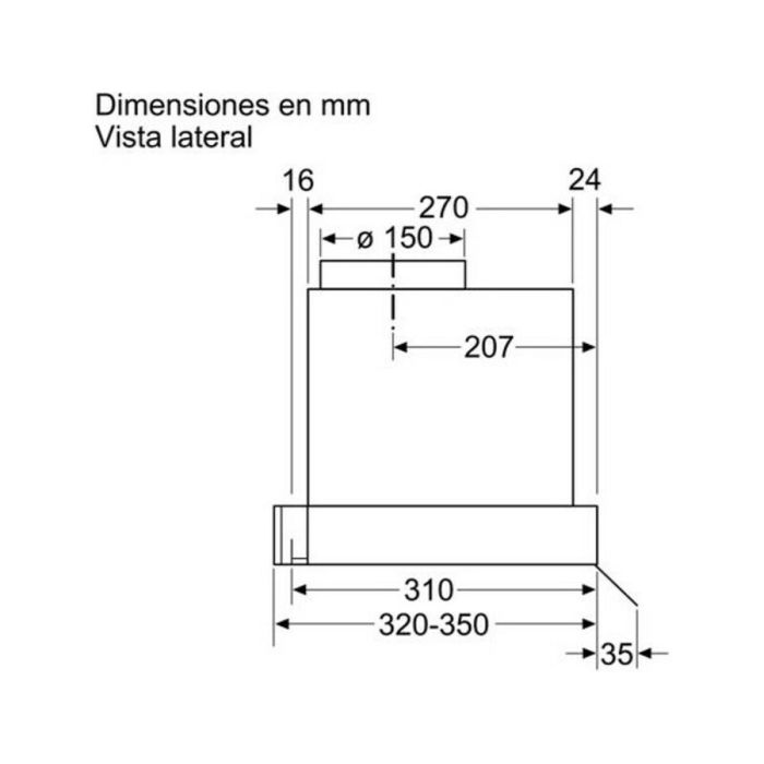 Campana Convencional Balay 237515 90 cm 620 m3h 255W Acero 3