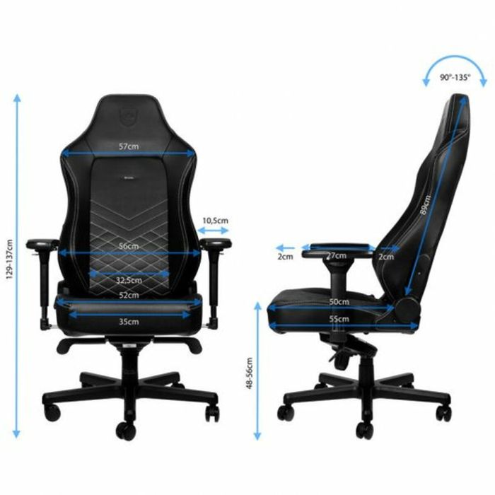 Silla Gaming Noblechairs Hero Negro/Blanco Cuero 1 Silla Gaming Noblechairs Hero Negro/Blanco Cuero 1