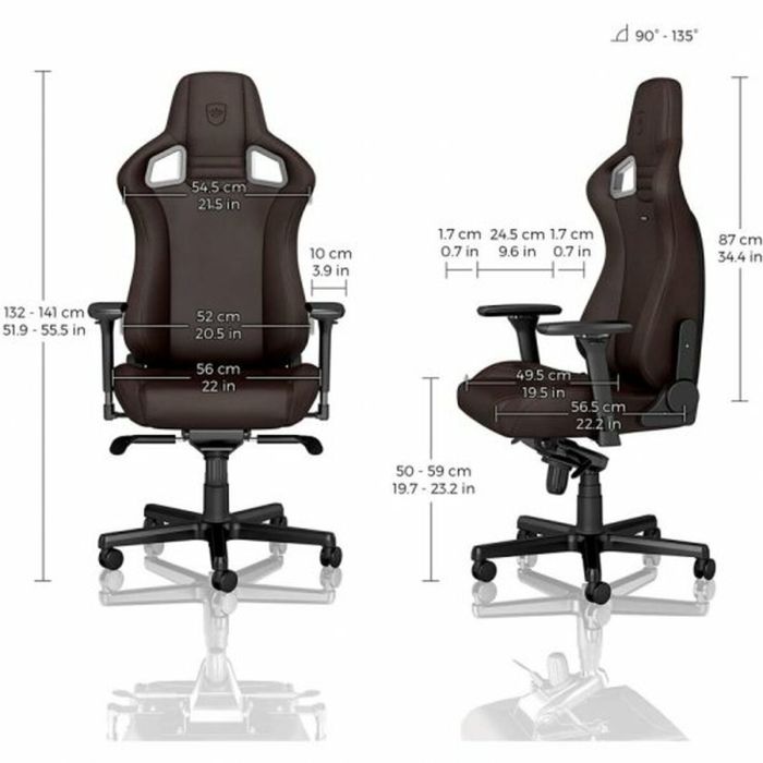 Silla Gaming Noblechairs Epic Marrón Negro 4
