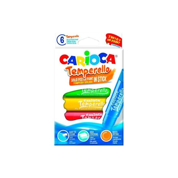 Carioca Témpera sólida temperello colores - caja de 6