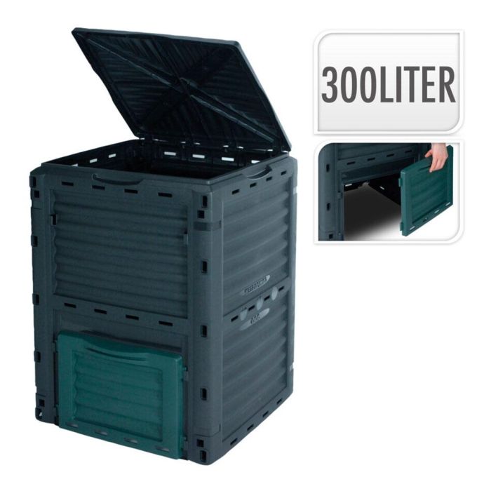 Caja de compostage 300 l color negro 61x61x83cm 1